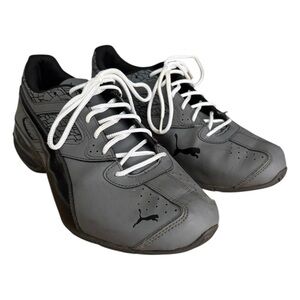 Puma Kid’s Charcoal Athletic Sneakers with New White Laces